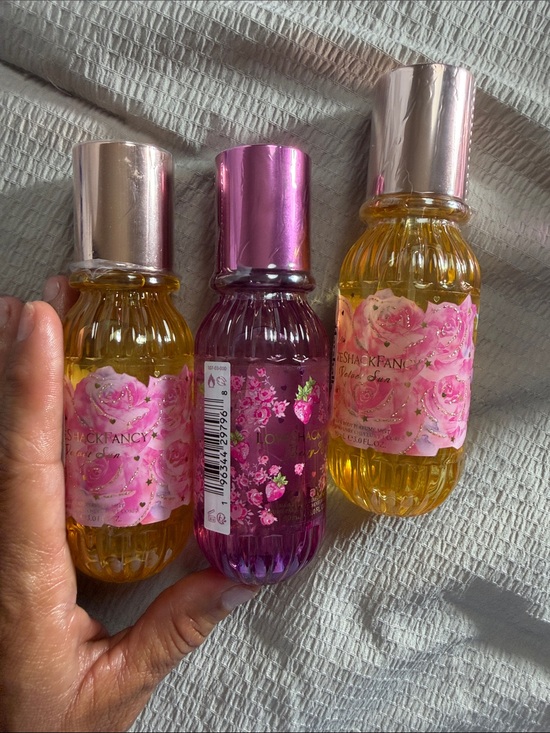 LoveShackFancy Accessories - LoveShackFancy Pink Floral & Gold Yellow Glass Roller Bottles (Set of 3)